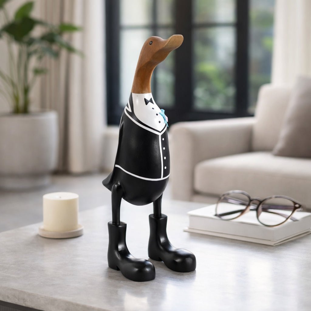 16x9" Groom Duck, Black/brown Table Decors| Sagebrook Home