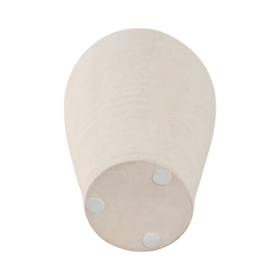 16x9" Paper Mache Ribbed Floor Vase, Ivory - Al Rugaib Furniture