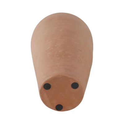 16x9" Terracotta Ribbed Floor Vase, Natural - Al Rugaib Furniture