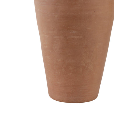 16x9" Terracotta Ribbed Floor Vase, Natural - Al Rugaib Furniture