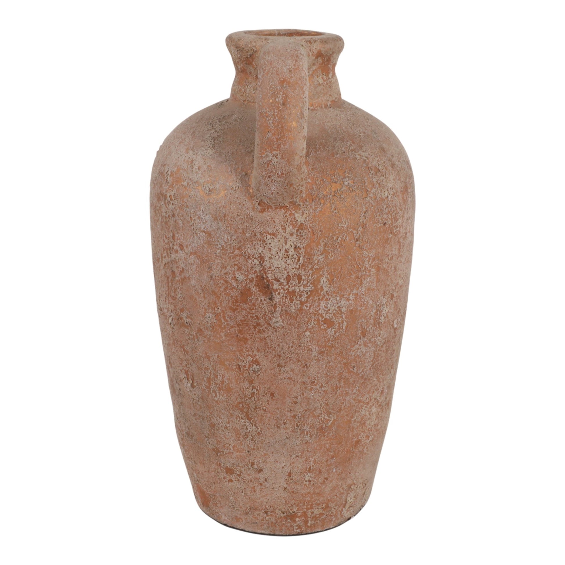 16x9" Terracotta Textured Jug Vase, Gold Vases and Jars| Sagebrook Home