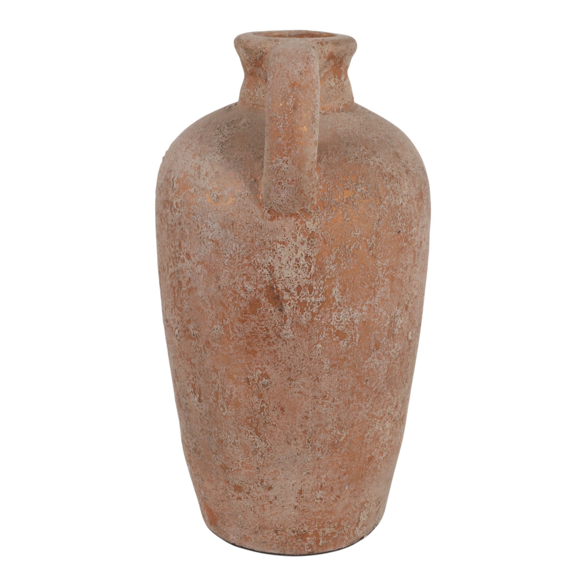16x9" Terracotta Textured Jug Vase, Gold Vases and Jars| Sagebrook Home