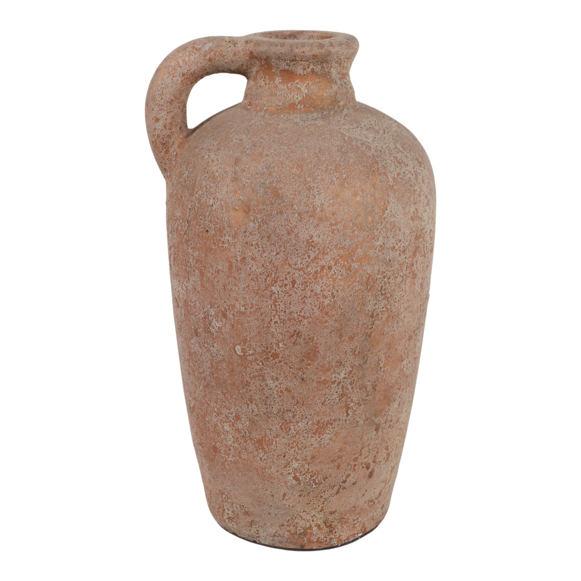 16x9" Terracotta Textured Jug Vase, Gold Vases and Jars| Sagebrook Home