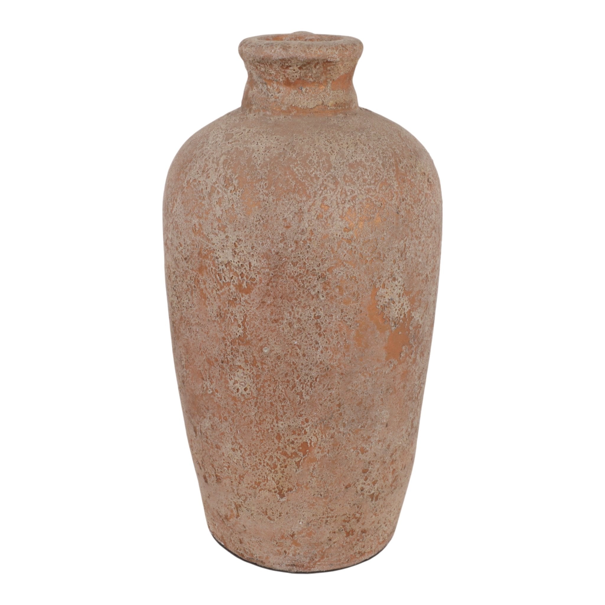 16x9" Terracotta Textured Jug Vase, Gold Vases and Jars| Sagebrook Home