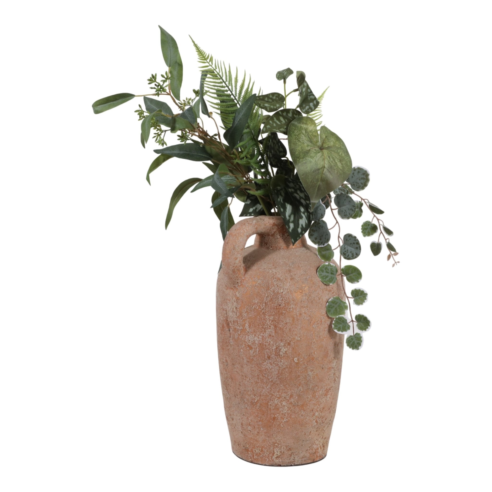 16x9" Terracotta Textured Jug Vase, Gold Vases and Jars| Sagebrook Home