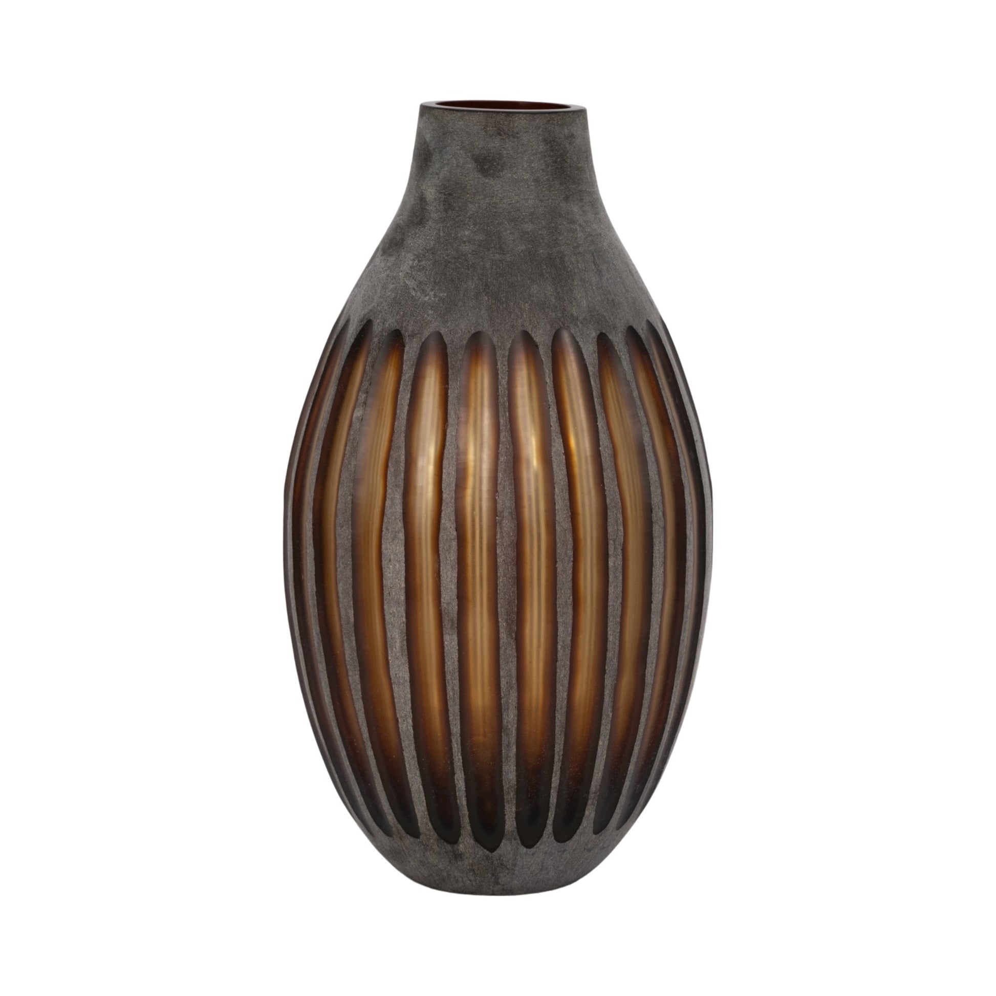 17" ABBOT LARGE GREEN/GREY GLASS VASE Vases and Jars| Sagebrook Home