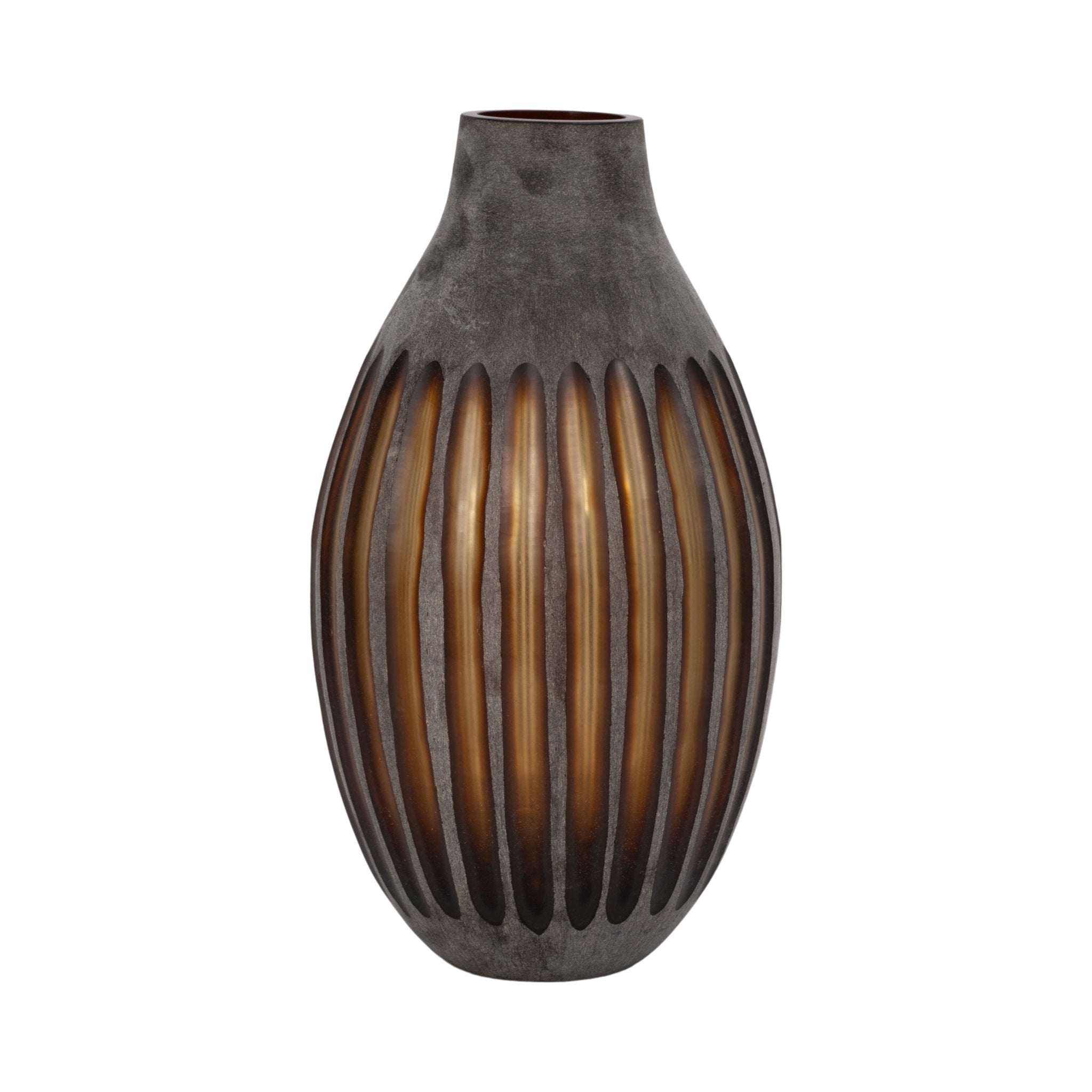 17" ABBOT LARGE GREEN/GREY GLASS VASE Vases and Jars| Sagebrook Home