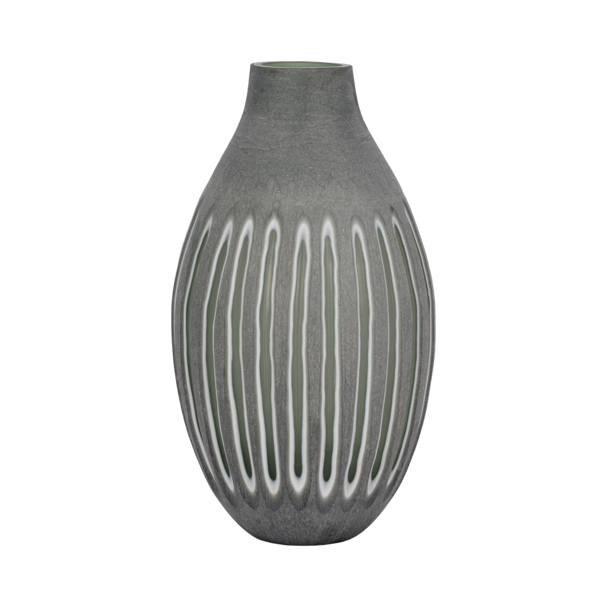17" ABBOT LARGE GREEN/GREY GLASS VASE Vases and Jars| Sagebrook Home