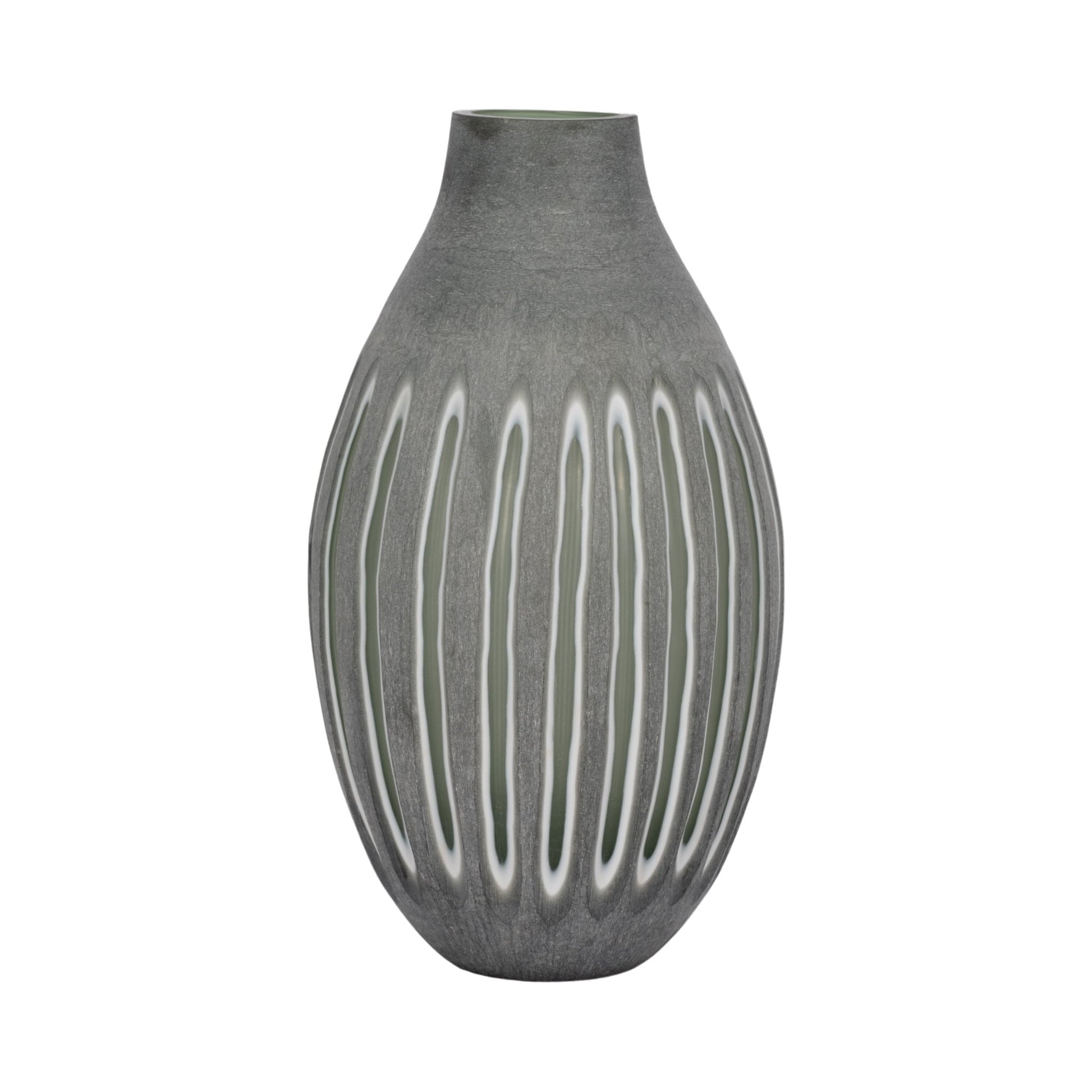 17" ABBOT LARGE GREEN/GREY GLASS VASE Vases and Jars| Sagebrook Home