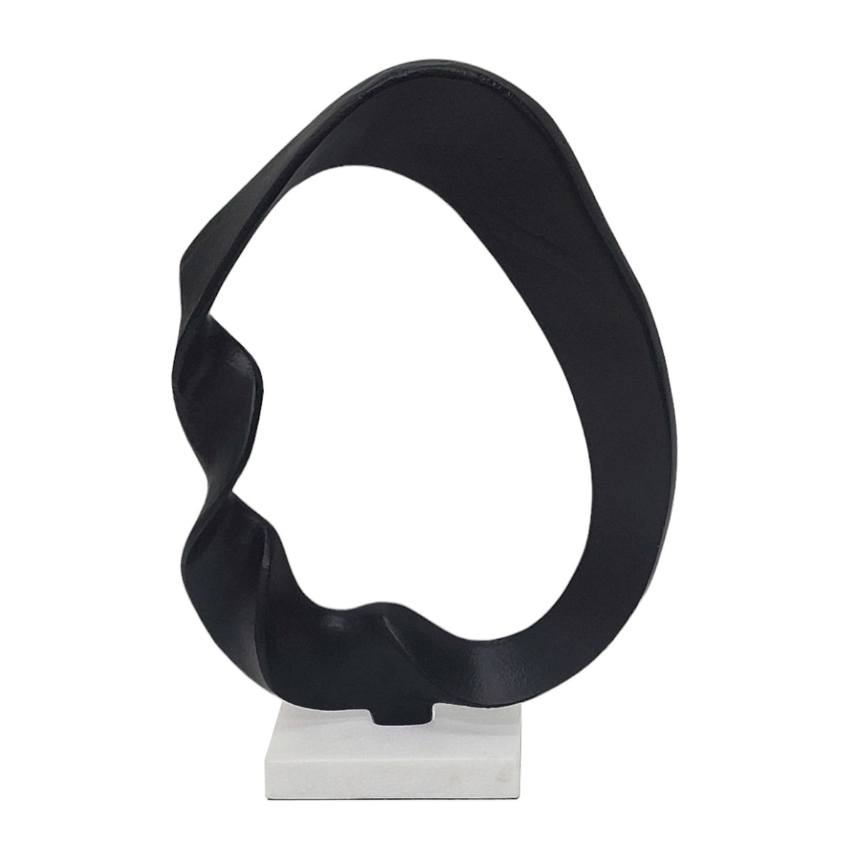 17" Abstract Circle On Marble Base, Black/white Table Decors| Sagebrook Home
