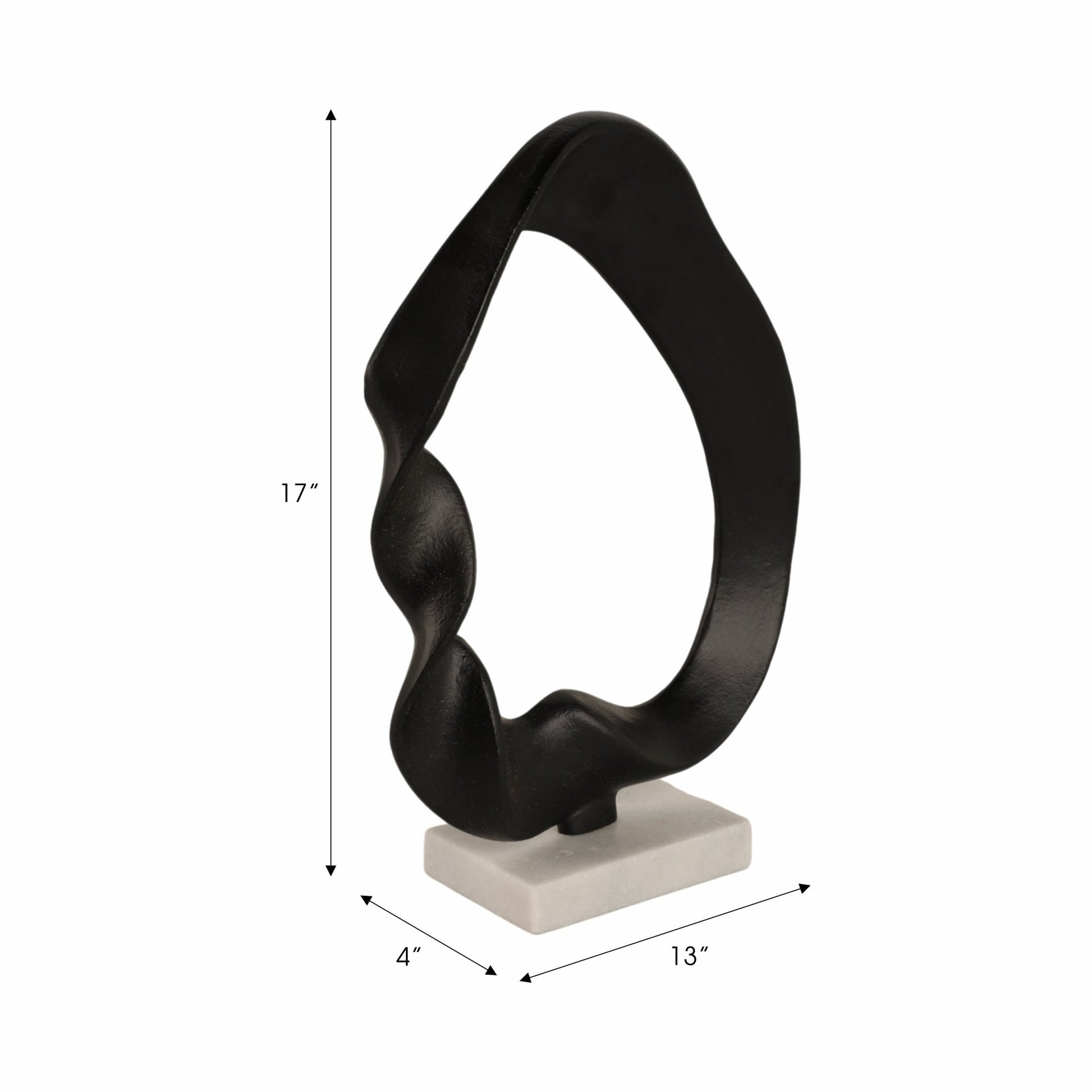 17" Abstract Circle On Marble Base, Black/white Table Decors| Sagebrook Home