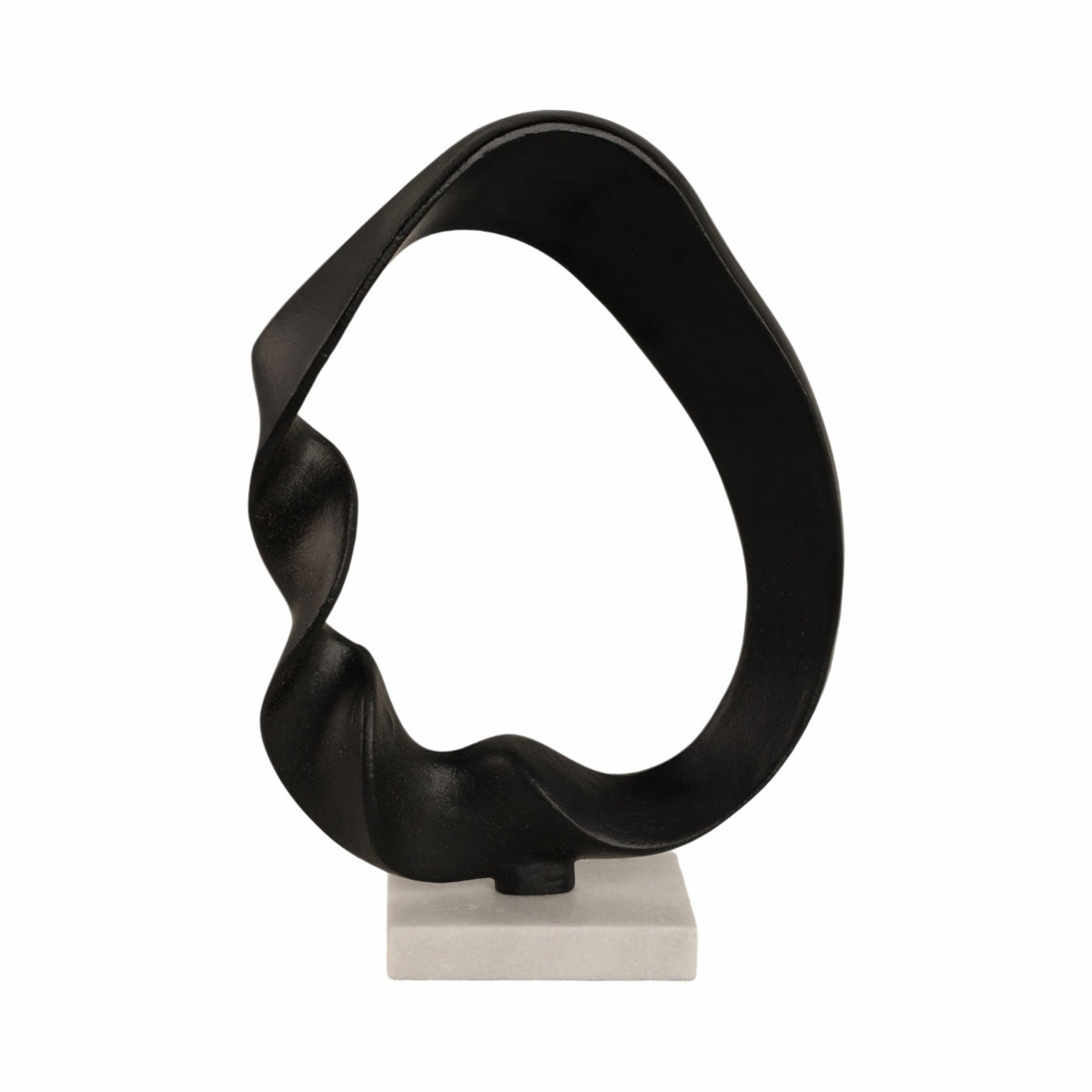 17" Abstract Circle On Marble Base, Black/white Table Decors| Sagebrook Home