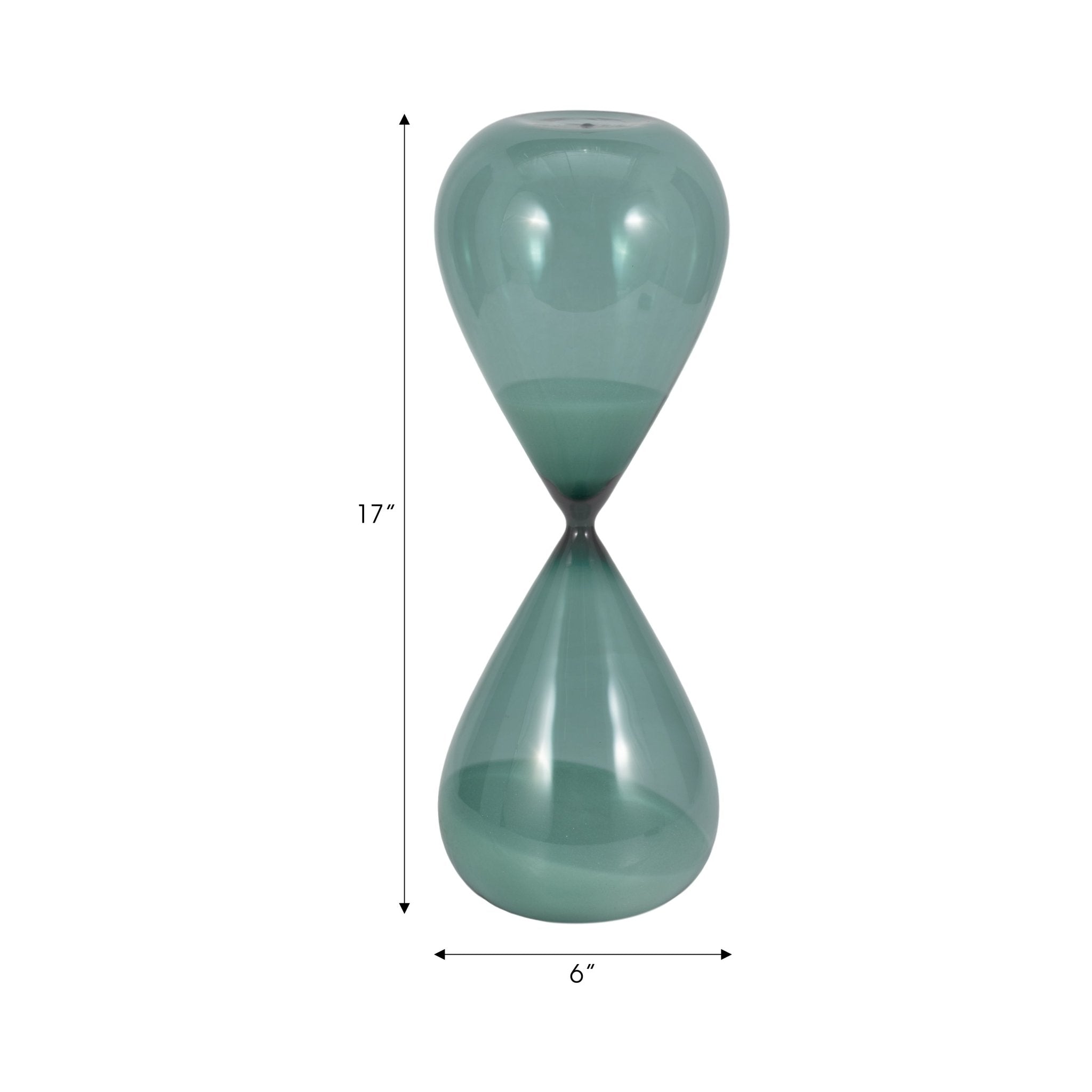17" Bombora Large Teal Hourglass Table Decors| Sagebrook Home