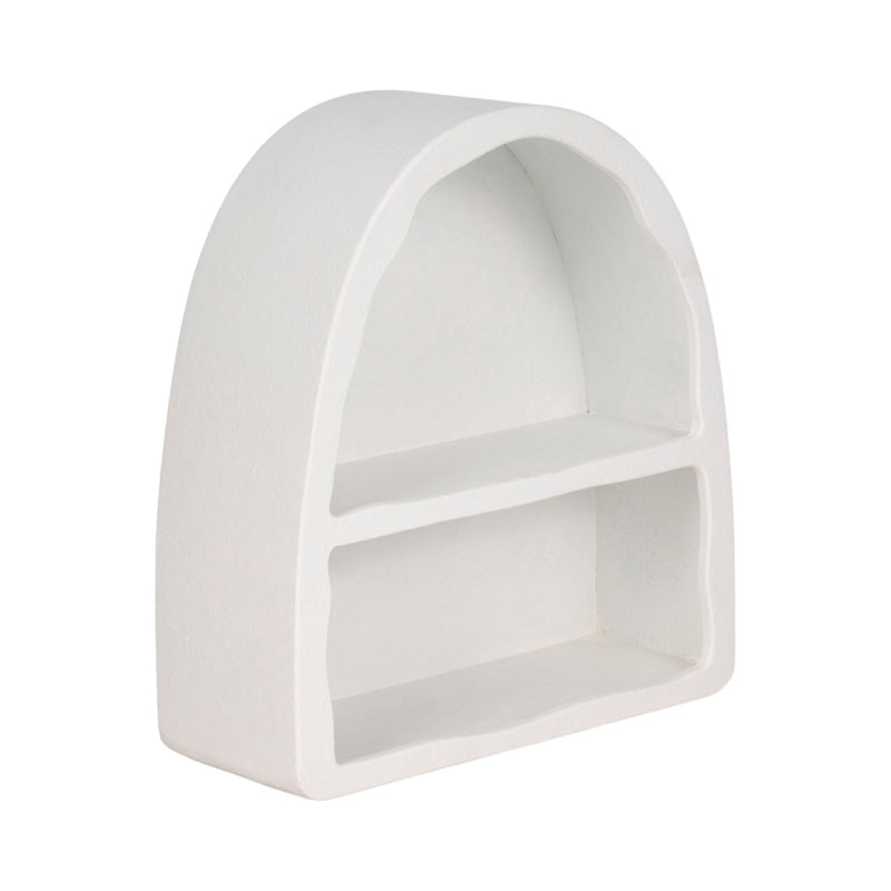 17" Curved 2 - shelf Wall Storage, White - Al Rugaib Furniture