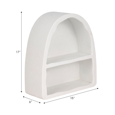 17" Curved 2 - shelf Wall Storage, White - Al Rugaib Furniture
