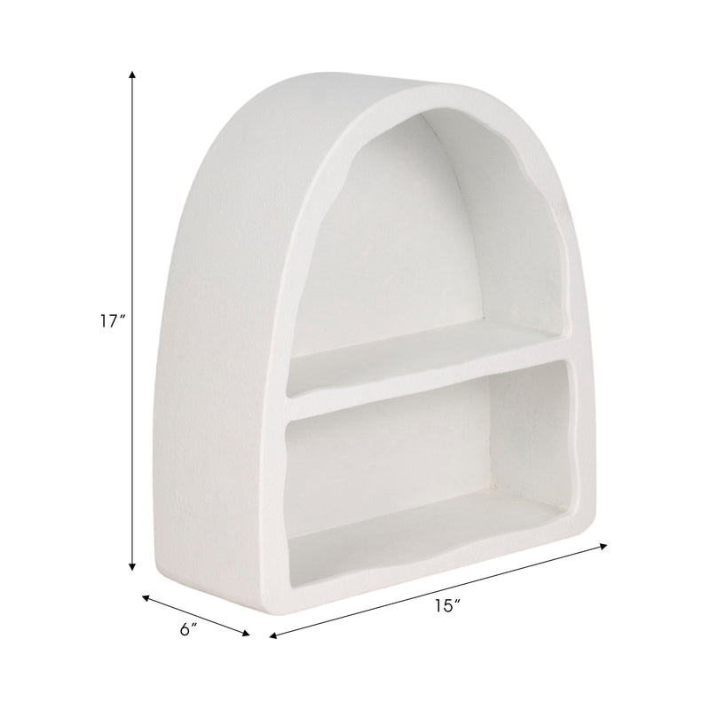 17" Curved 2 - shelf Wall Storage, White - Al Rugaib Furniture