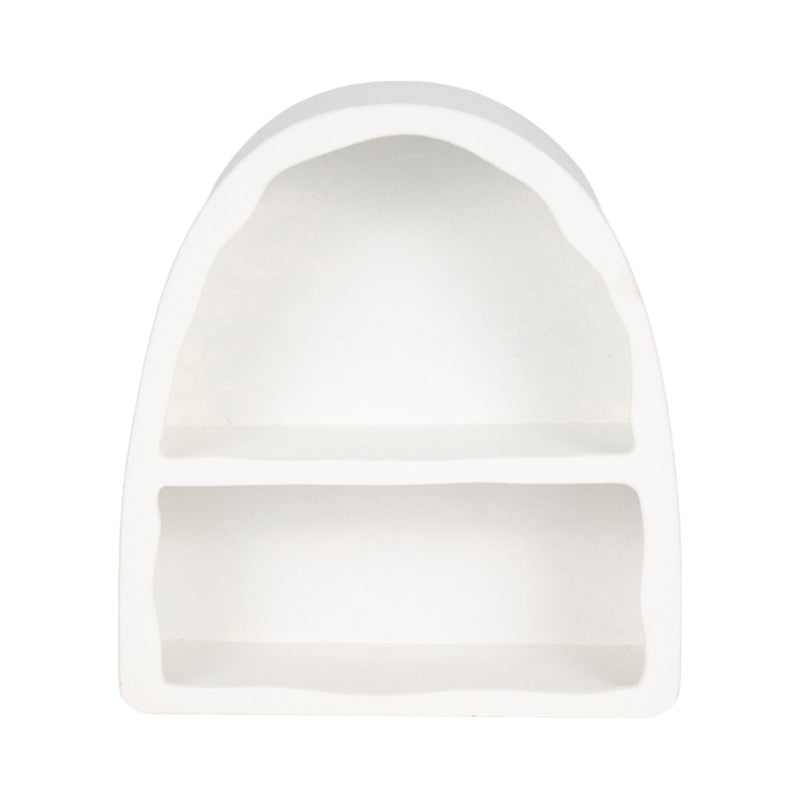 17" Curved 2 - shelf Wall Storage, White - Al Rugaib Furniture