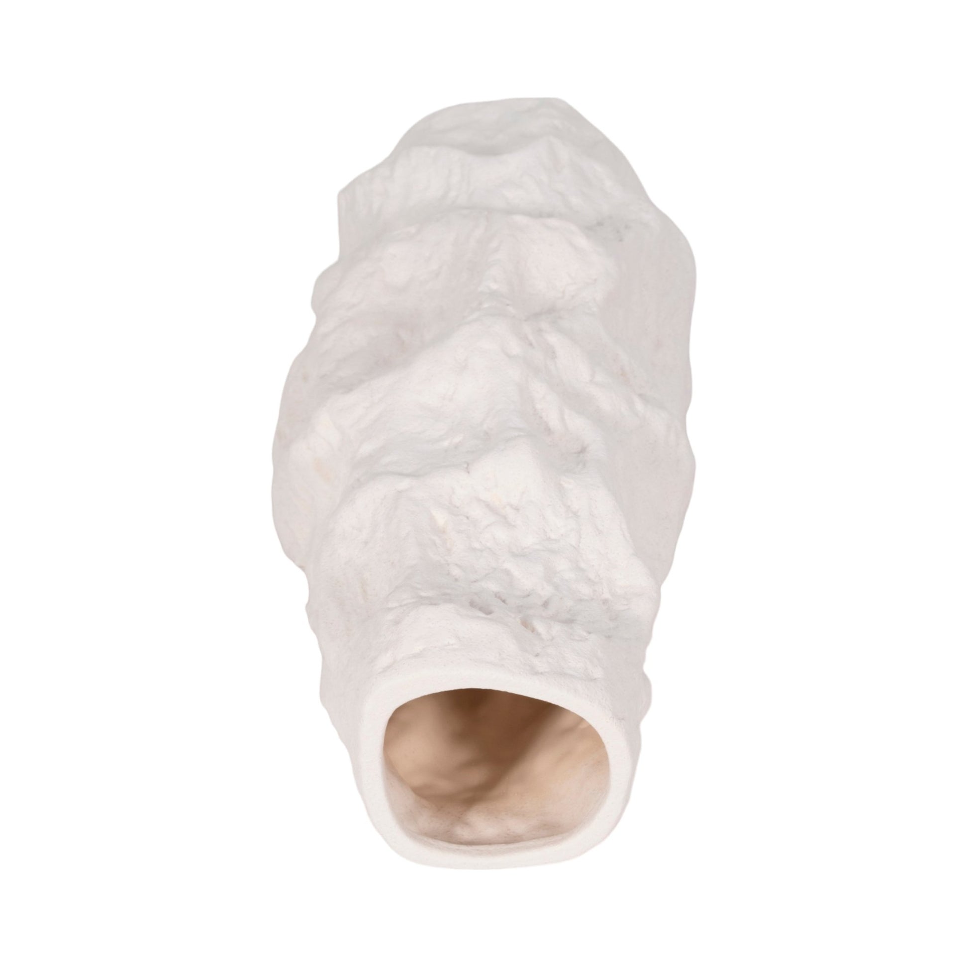 17" Jagged Textured Vase, White Vases and Jars| Sagebrook Home