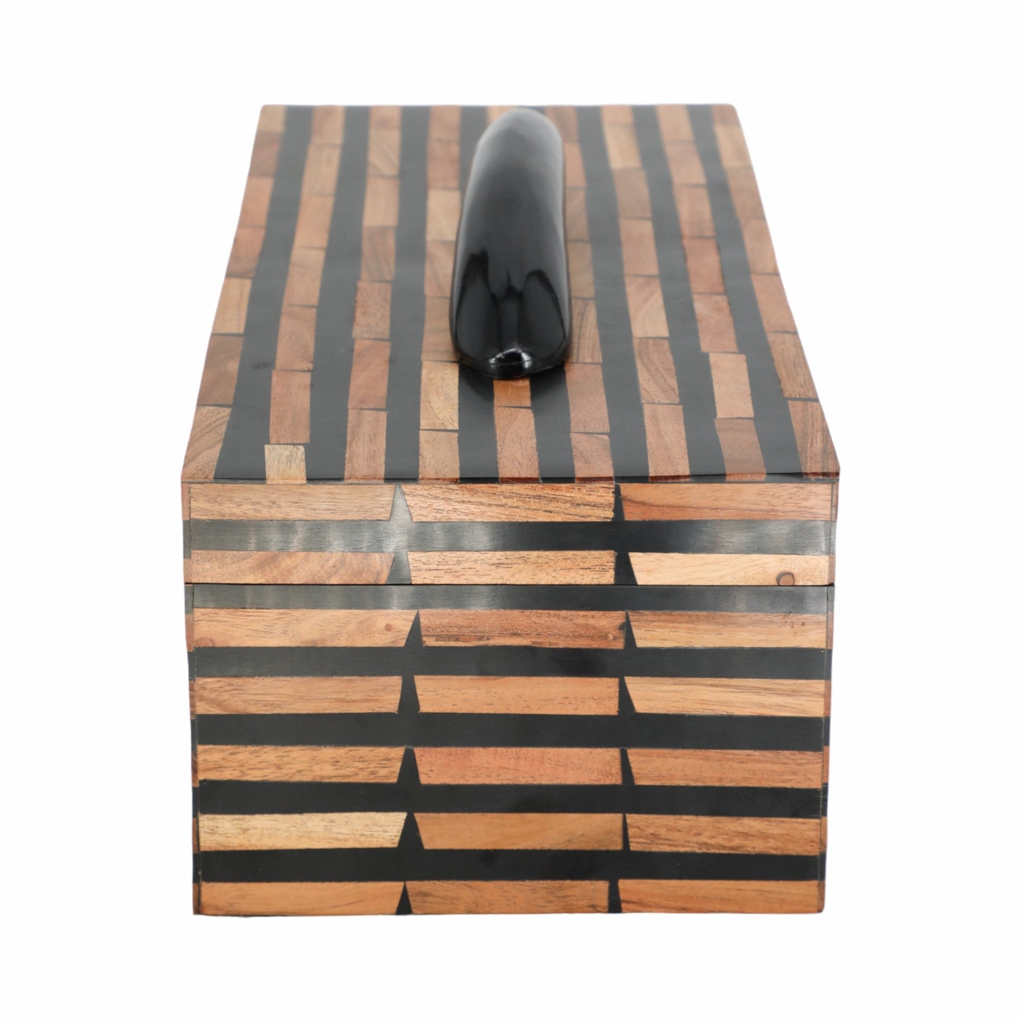 17" Madine Horn Rectangular Resin Box Table Decors| Sagebrook Home