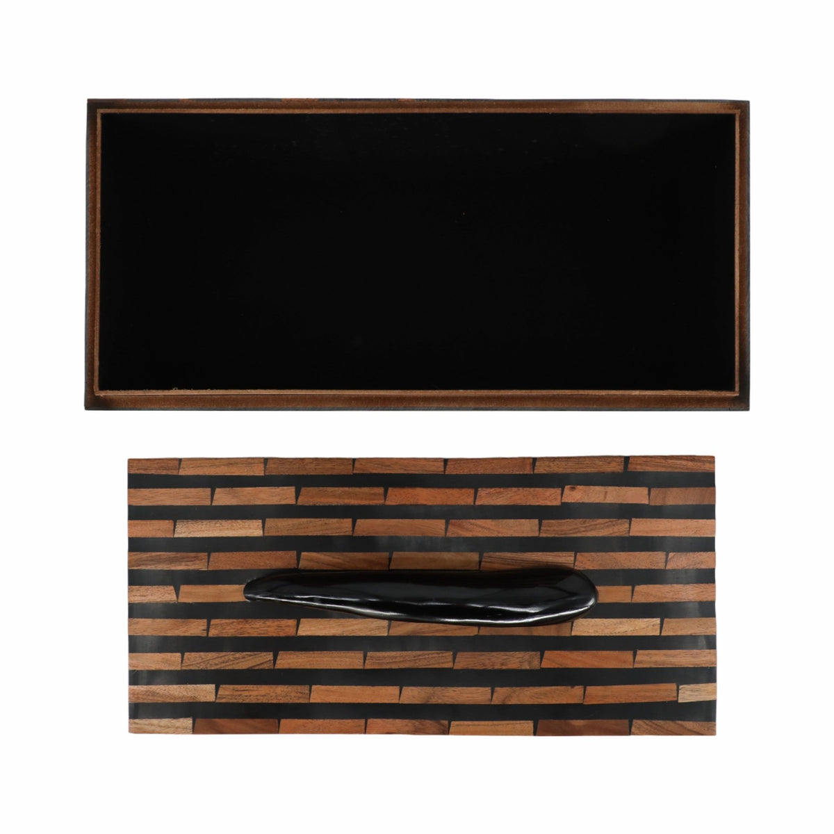 17" Madine Horn Rectangular Resin Box Table Decors| Sagebrook Home