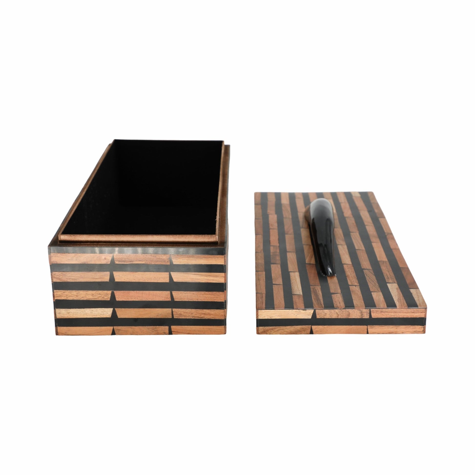 17" Madine Horn Rectangular Resin Box Table Decors| Sagebrook Home