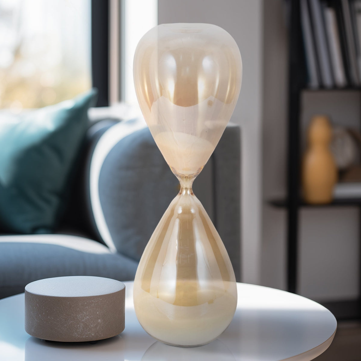17" Midas Large Champagne Hourglass Table Decors| Sagebrook Home
