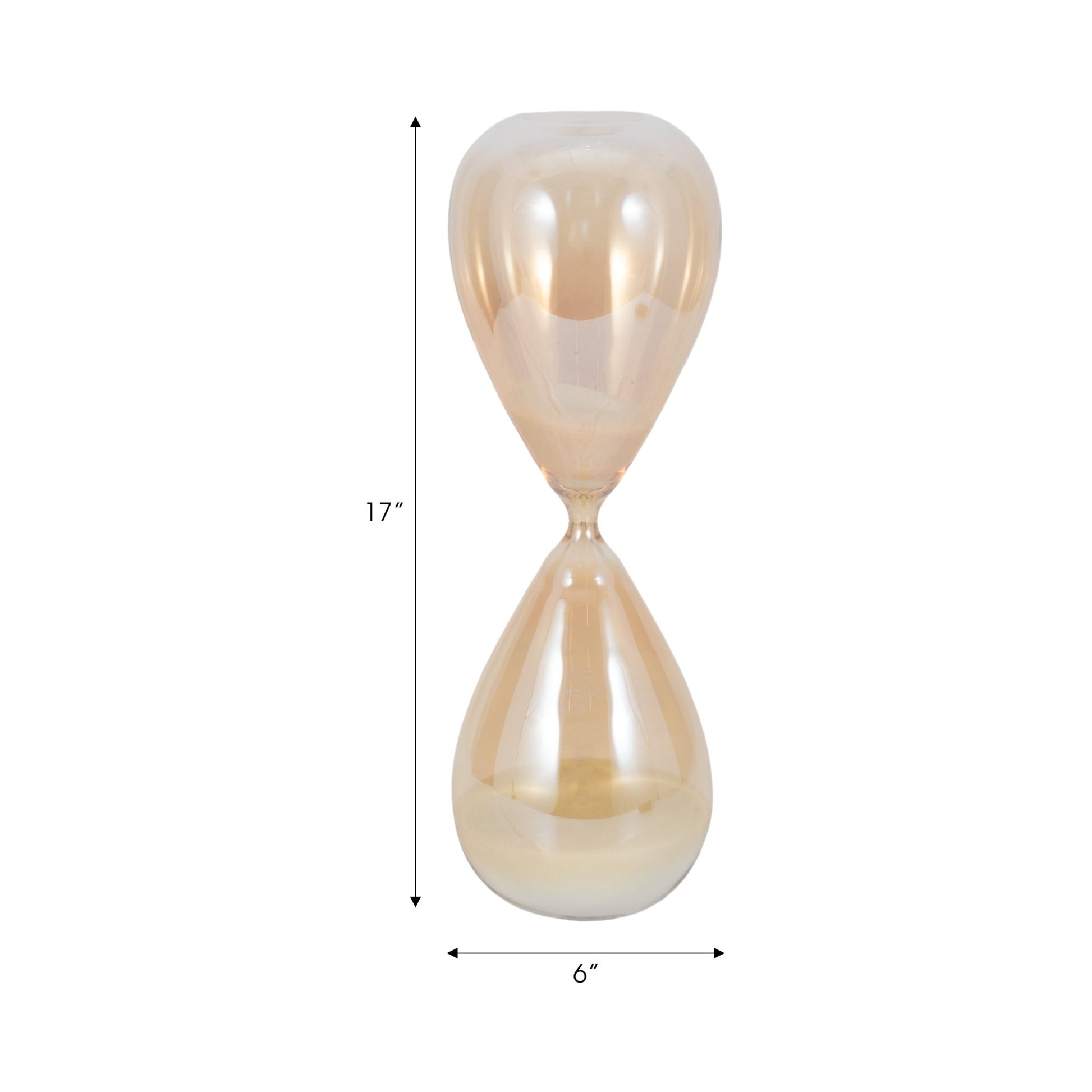 17" Midas Large Champagne Hourglass Table Decors| Sagebrook Home