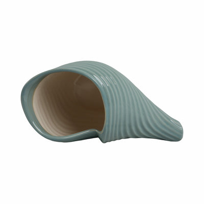 17" Seaside Blue Cer Shell Planter - Al Rugaib Furniture