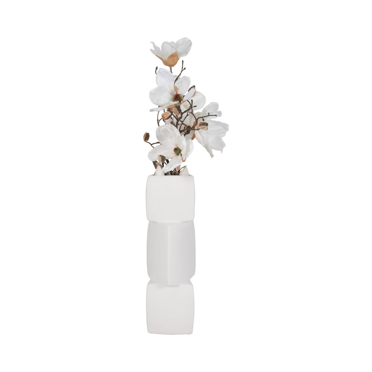 17" Stacked Triangle Rough Vase,ivory Vases and Jars| Sagebrook Home