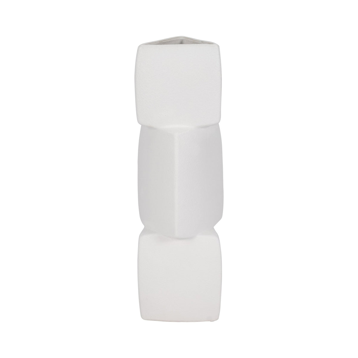 17" Stacked Triangle Rough Vase,ivory Vases and Jars| Sagebrook Home
