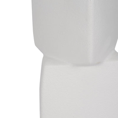 17" Stacked Triangle Rough Vase,ivory - Al Rugaib Furniture