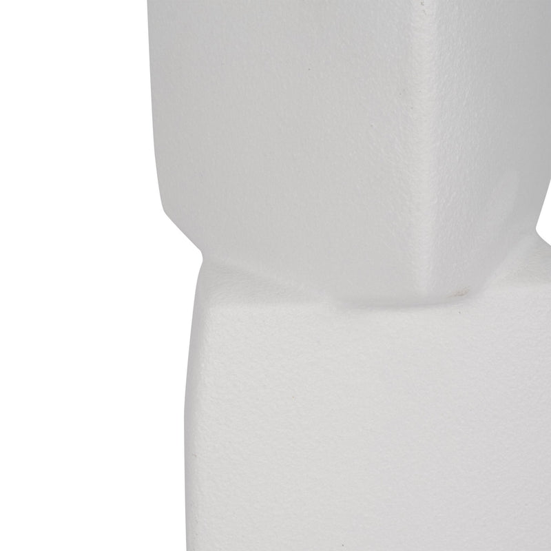 17" Stacked Triangle Rough Vase,ivory - Al Rugaib Furniture