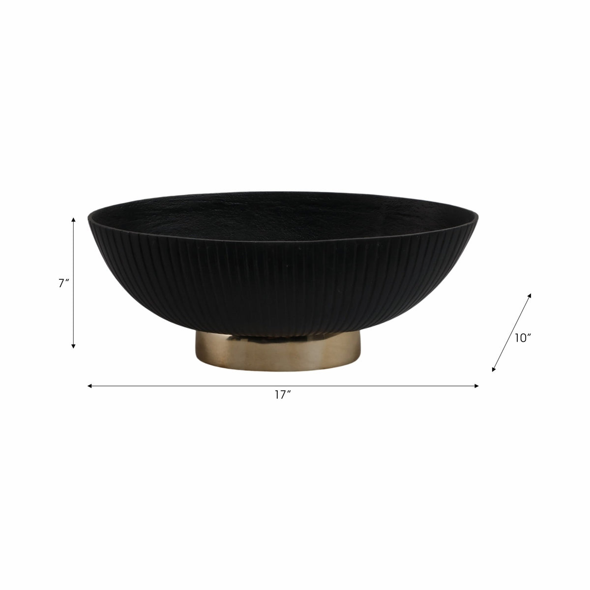 17" Willmar Black And Gold Bowl Table Decors| Sagebrook Home