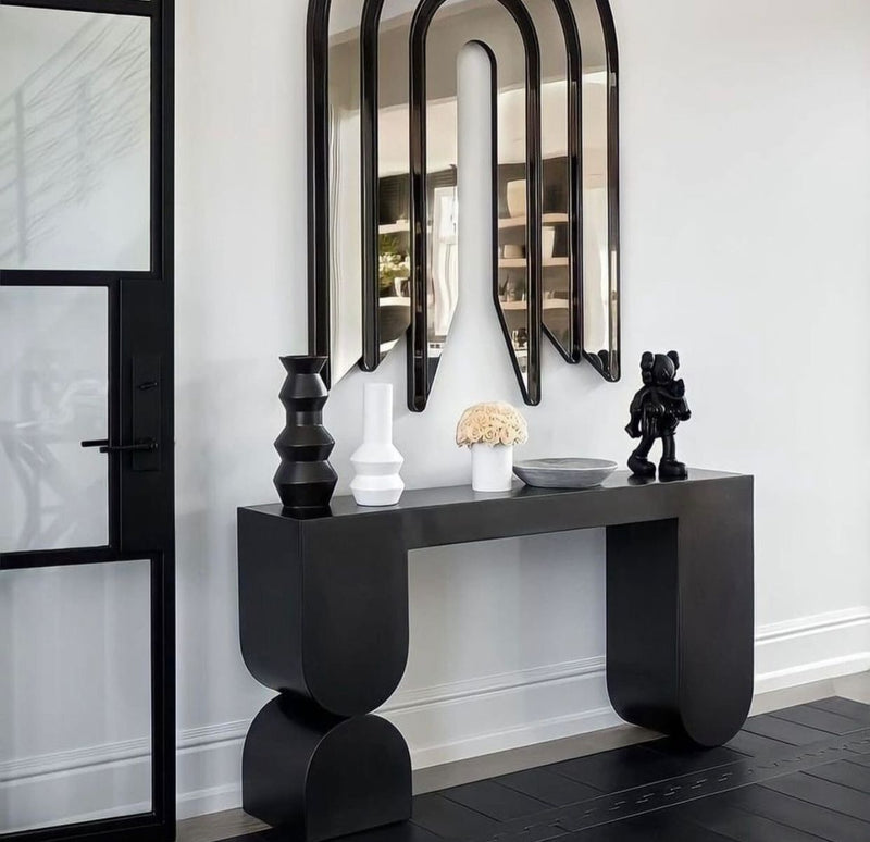 Royal | AcaciaAvenue Console Table in Oak Wood (Without Mirror) - Black - 160×40×90 cm