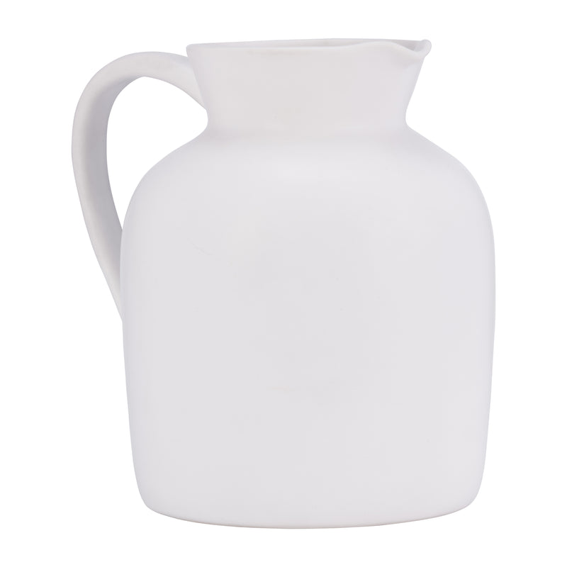 Ecomix, 16"H Vase W/ Jute Detail, White