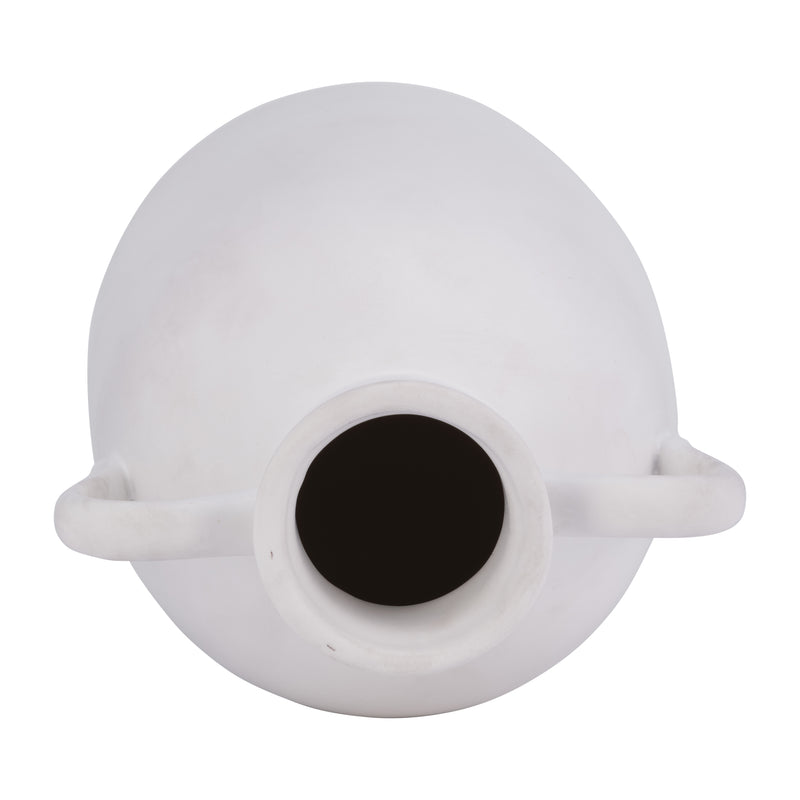 Cer, 10H Eared Vase, White