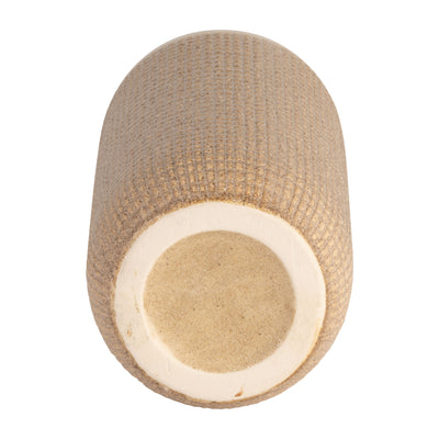 CER, 12 2-TONE VASE, WHITE/TAN