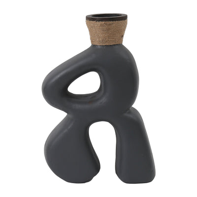 Ecomix, 16"H Abstract Vase, Gray