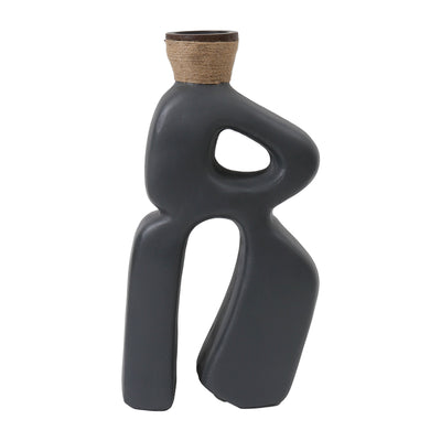 Ecomix, 20"H Abstract Vase, Gray