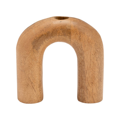WOOD, 6H HORSESHOE VASE, BROWN