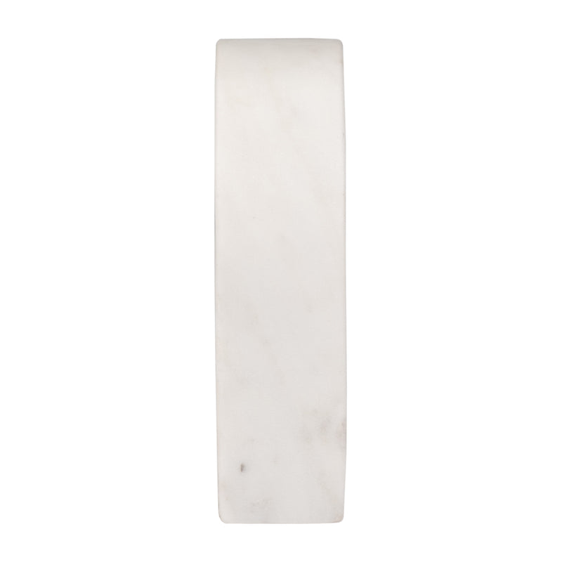 MARBLE, 6H HORSESHOE TABLETOP DECO, WHITE