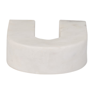 MARBLE, 6H HORSESHOE TABLETOP DECO, WHITE