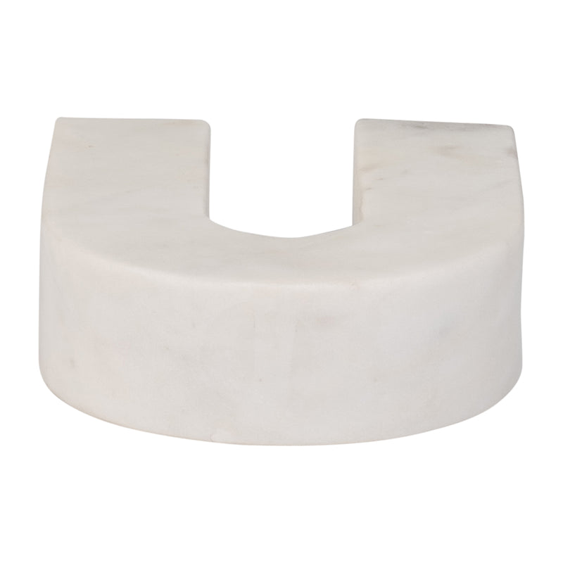 MARBLE, 6H HORSESHOE TABLETOP DECO, WHITE