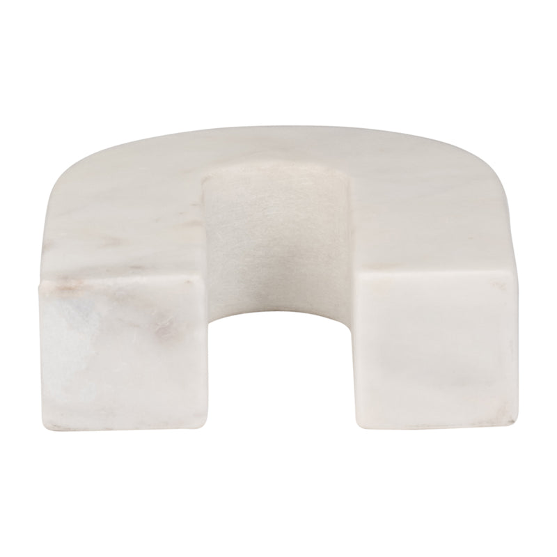 MARBLE, 6H HORSESHOE TABLETOP DECO, WHITE