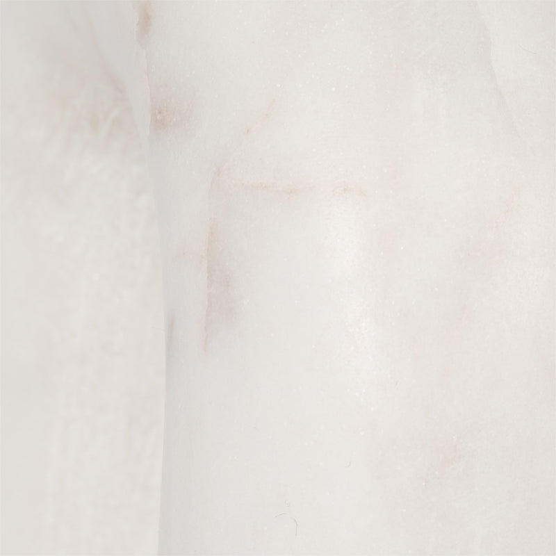 MARBLE, 6 ROUNDED HORSESHOE TABLE TOP DECO, WHITE