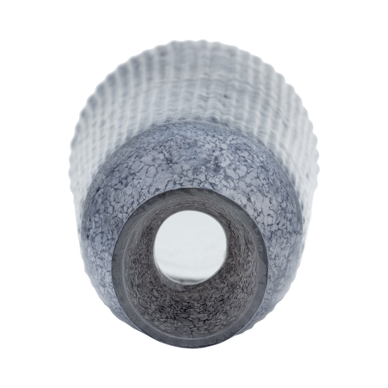 16, GROOVED GLASS VASE, BLUE