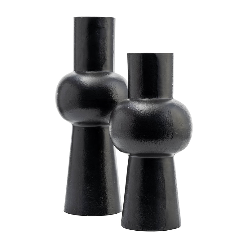 Metal,15"H, Mid Ellipsoid  Vase,Black