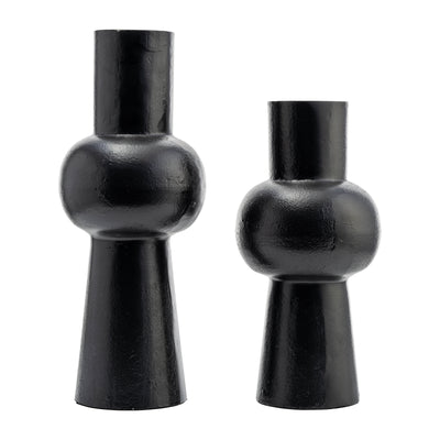 Metal,15"H, Mid Ellipsoid  Vase,Black