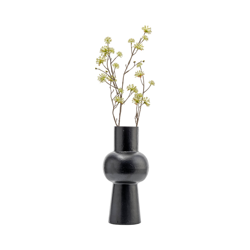 Metal,12"H, Mid Ellipsoid Vase,Black