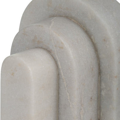 MARBLE,6"H, LAYERED ARCHES BOOKENDS,WHITE